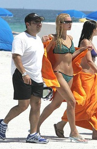 Paris Hilton takes a break at the beach