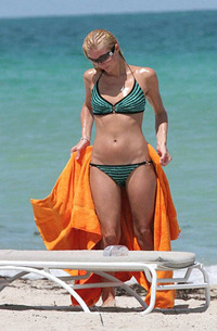Paris Hilton takes a break at the beach