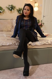 Louisa Lu In A Plaid Minidress