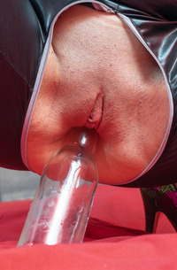 Adelyn Lies Back And Grinds The Smooth Curved Glass Against Her Crotch