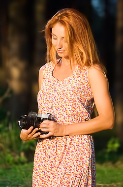 Michelle H Sweet babe undresses by the forest river in the evening
