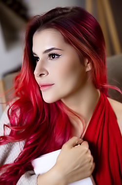 Pandora Red Exposing Her Gorgeous Breasts And Fondling Them Amorously