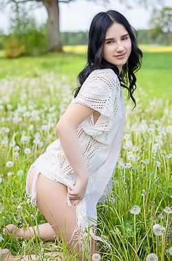 Sasha Jane Reclining Naked Among The Wild Flowers