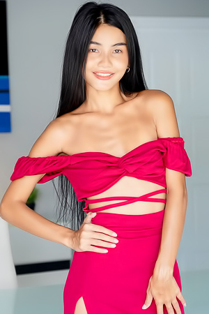 Vina Rae Posing In Lacy Panties And High Heels With Her Perky Breasts Bare