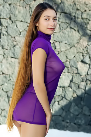 Shelena Silky Brunette Hair So Long It Reaches All The Way Down Past The Curve