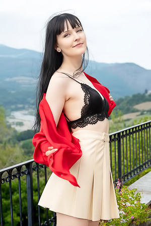 Amelia Riven Raven-haired Honey Is An Enticing Vision In Black Lace Lingerie