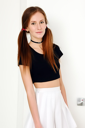 Alisa Revealing Her Lovely Small Breasts With Flirty Smile