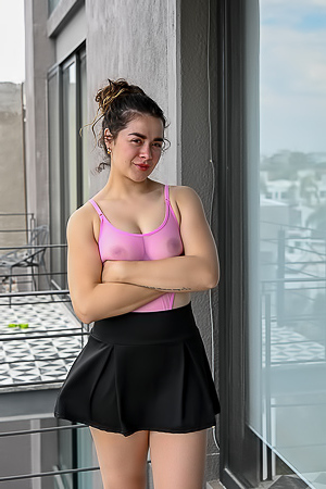 Topless Brene Walking Around