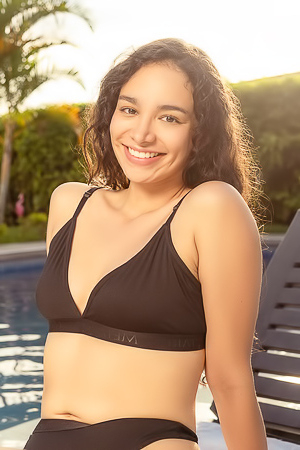 Saray Bound Latina Brunette Basks In The Sun’s Golden Glow